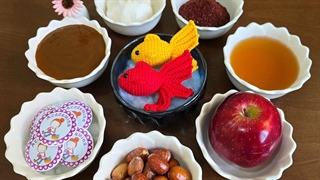 آموزش قلاب بافی بافت ماهی سفره هفت سین - ایده بافتنی هفت سین