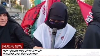 سخنان  خانم #دارستانی در رابطه با علت حضور مردم  در مقابل وزارت امور خارجه .حمیده سعیدی