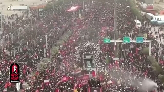 قیام قم در مراسم تشییع پیکر مطهر #امام_شهید و خانواده ی شهیدش