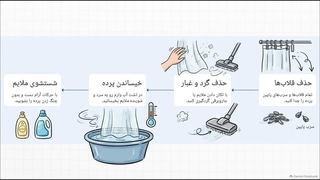آموزش شستن پرده حریر در خانه